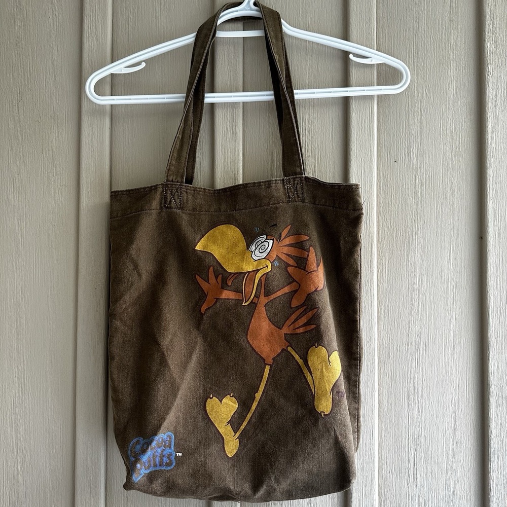 Cocoa Puffs Chocolate Cereal Tote Handbag Purse Brown Canvas General Mills 2007